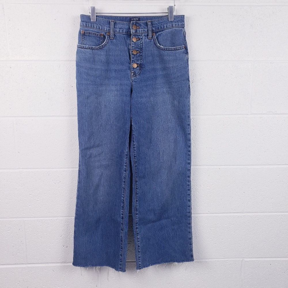 J Crew BU825 Wide-leg Full Length Jean In All Day Stretch Women's‎ Size 27